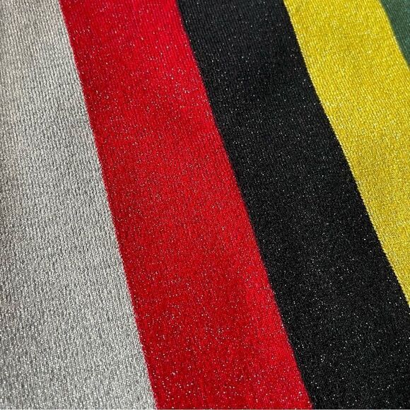 DIANE VON FURSTENBERG Rainbow Glitter Striped Color Block Striped Sweater Size S - Picture 7 of 8